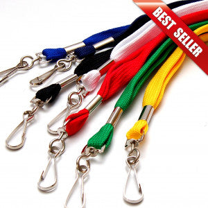 Lanyard, 12 mm med säkerhetsknäppe och roterbar krok, svart