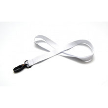 Lanyard polyester vit 15mm med plastkrok, 100st/förp
