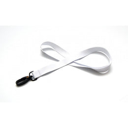Lanyard polyester vit 15mm med plastkrok, 100st/förp