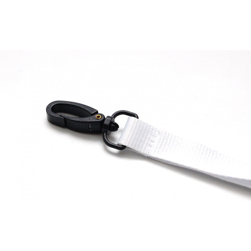 Lanyard polyester vit 15mm med plastkrok, 100st/förp