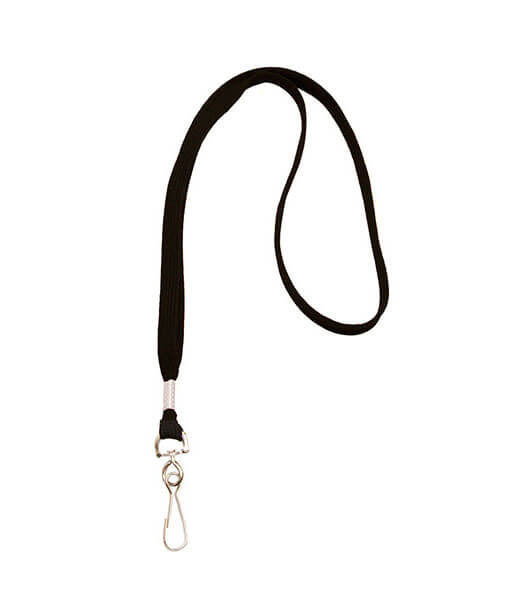 Lanyard, 9 mm, med säkerhetsknäppe, roterbar droppen, vit