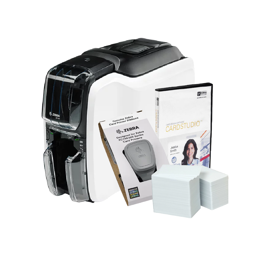 Zebra Card ZC100, enkelsidig, USB komplett med kort & färgband