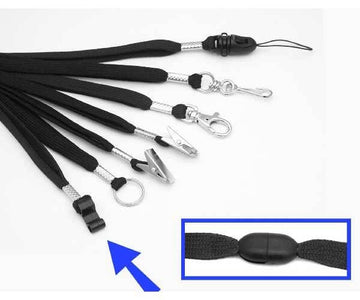 Lanyard havsgrön, 9 mm, med säkerhetsknäppe,nyckelring och sportclip